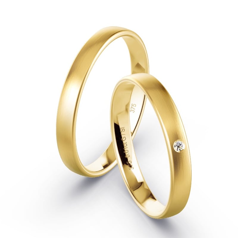 Eheringe Gelbgold 375 - 0.01 ct. Diamanten - Modell RD1004